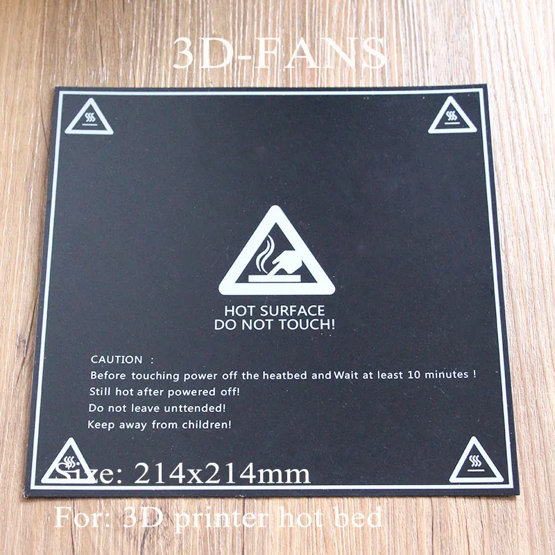 1pcs 3D Printer Heater Bed Sticker With 3M Tape Black 214mm 214mm Hot Bed Sticker Build