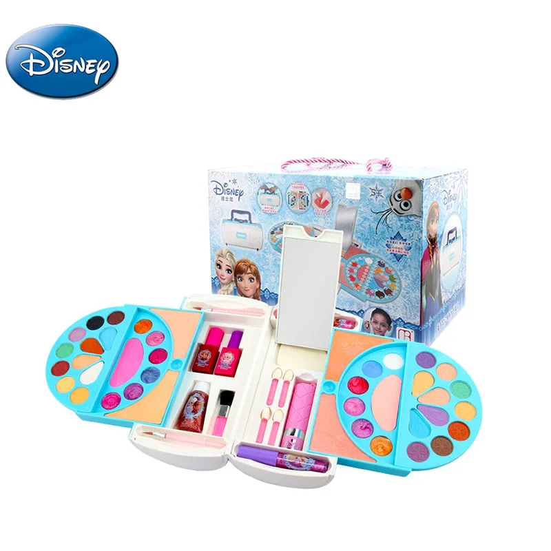 Девушки Принцесса Холодное сердце Эльза и Анна чемодан макияж набор с оригинальной коробке Дисней мультфильм водорастворимый красота мода ролевые игрушки