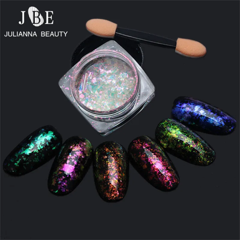 1 Box 0.2g Chameleon Flakes Nail Powder Bling Nail Powder Dust Shimmer