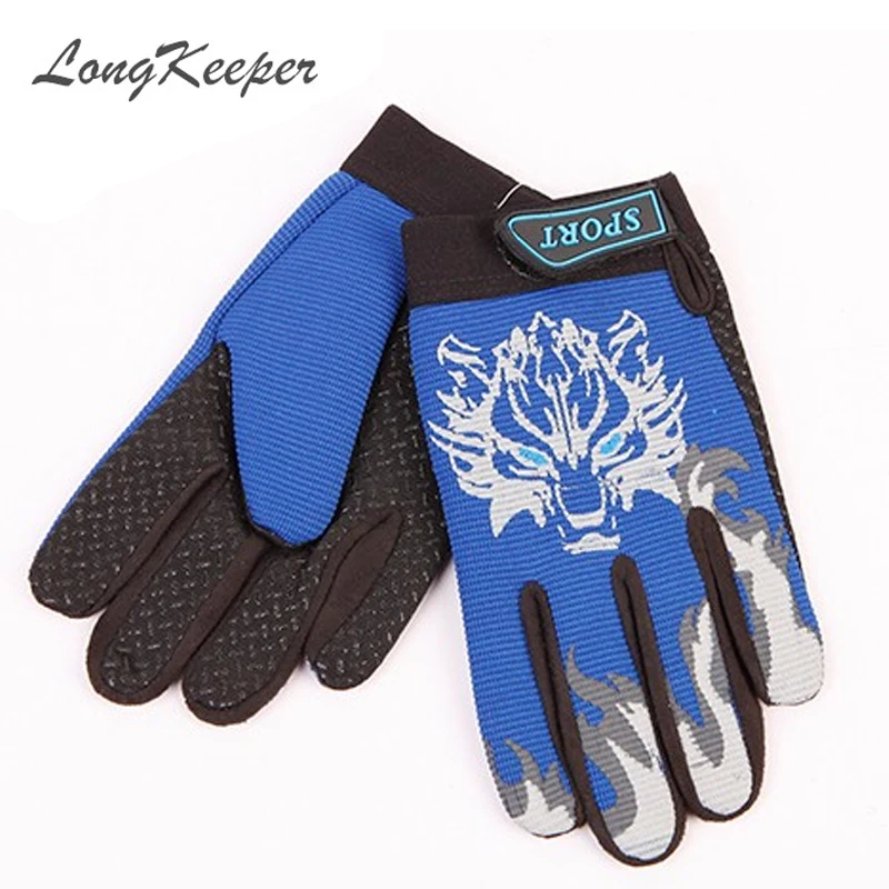 New Sport Gloves for Kids Full Finger Wolf Print Glove Children Mittens Anti slip Boys Girl