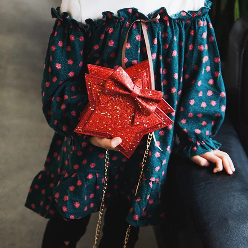Kids Girls Star Women Sweet Messenger Bag Glitter Sequins Crossbody Shoulder Bag Small Envelopes Bags Party Clutch Handbags (2)