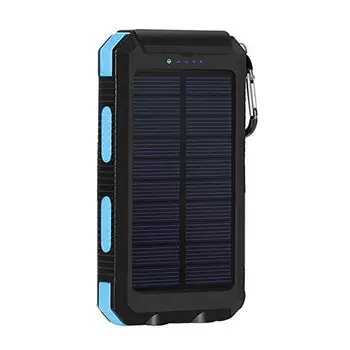 

6000mAh Dual USB Solar Power Bank LED Convenient dual output interface power bank. Flashlight External Battery