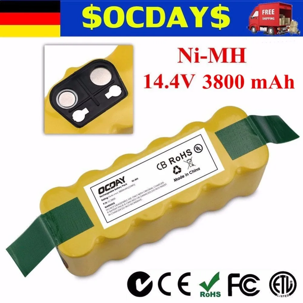 

14.4V 3800mAh Ni-MH Rechargeable Battery Vacuum Cleaner Battery Replacement for Irobot Roomba 500 510 530 531 535 540
