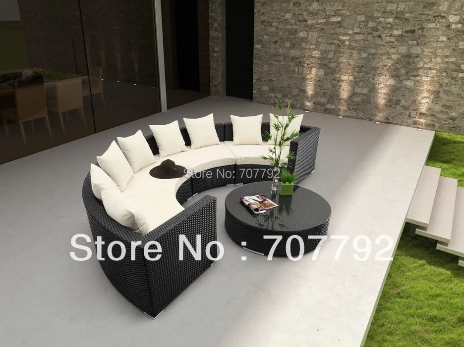 新年屋外家具ラウンドスタイル黒籐ソファガーデンセット Sofa Garden Garden Sofa Setrattan Garden Sofa Sets Aliexpress