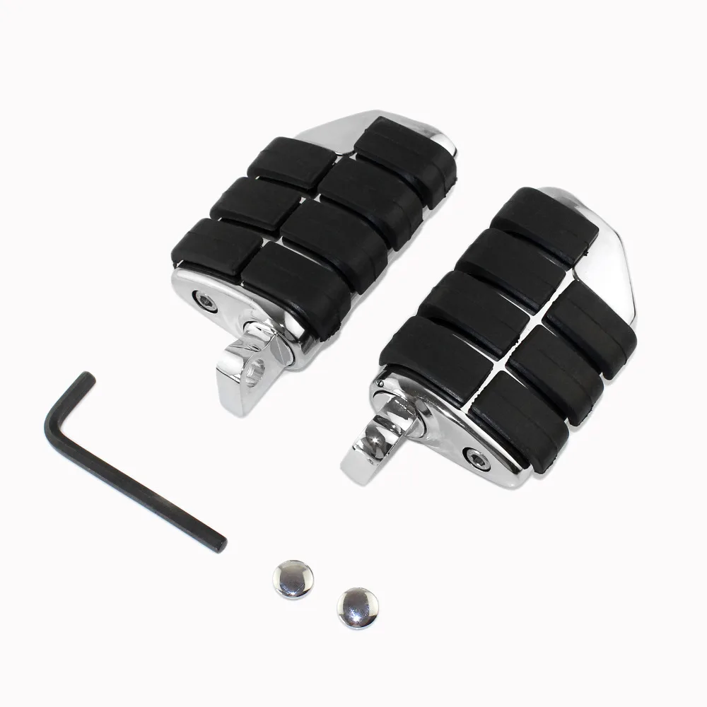Anti Vibration Rubber Lion Chrome Front Footrest Foot Pegs For Harley Davidson Chopper Bobber