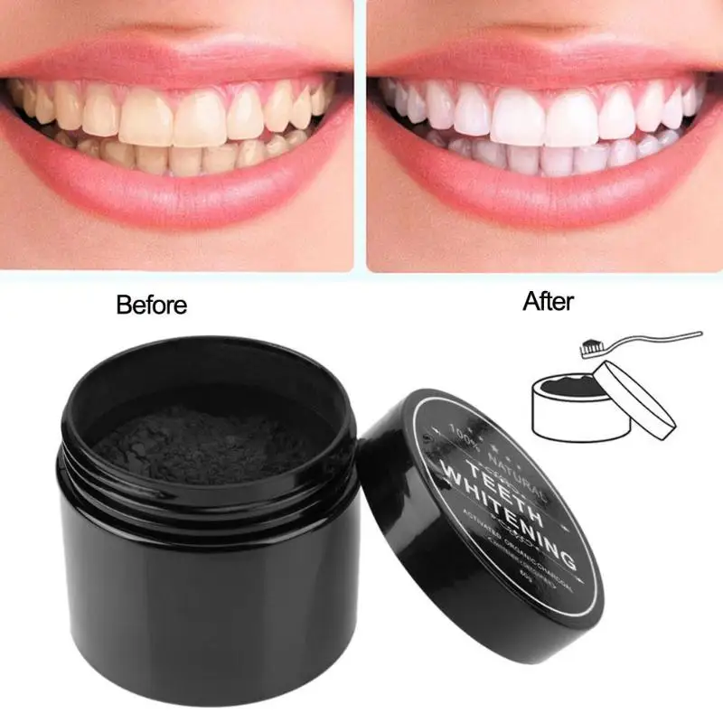 60g Oral Tooth Care High Quality Black Teeth Whitening Powder Carbon ...