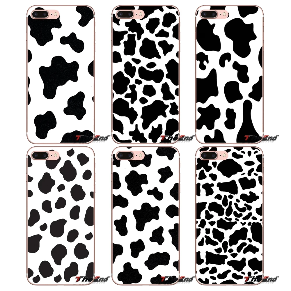

For iPhone X 4 4S 5 5S 5C SE 6 6S 7 8 Plus Samsung Galaxy J1 J3 J5 J7 A3 A5 2016 2017 White Black Cow Symbol Pattern Phone Case