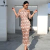 Missord 2022 Sexy High Neck Tassel Sequin Short Sleeve Dress Female Split Elegant Party Dress Vestdios FT18456 ► Photo 1/6
