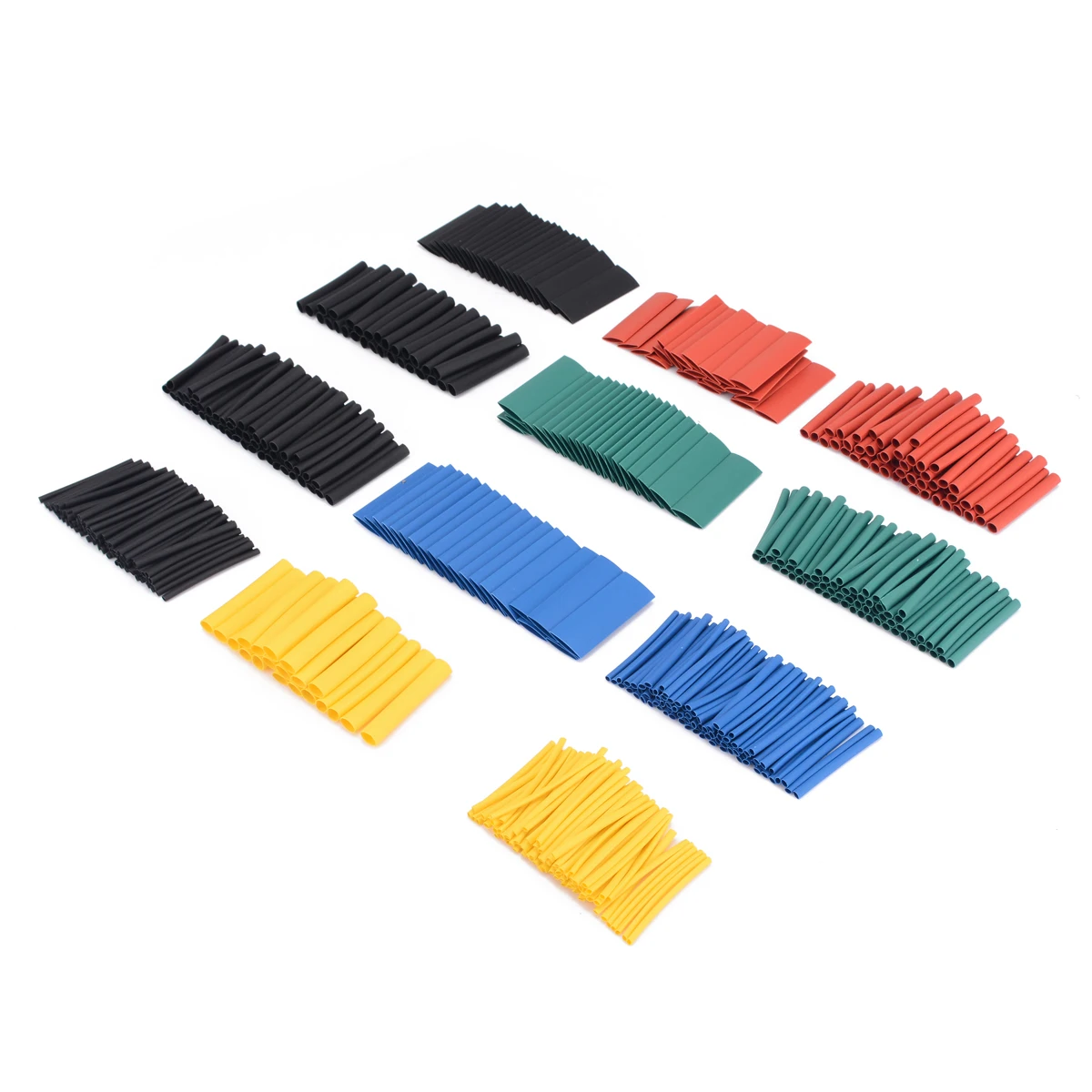 

530pcs Assorted Heat Shrink Tubing Tube Polyolefin 2:1 Electrical Wire Cable Sleeve Wrap Set 5 Colors with Box