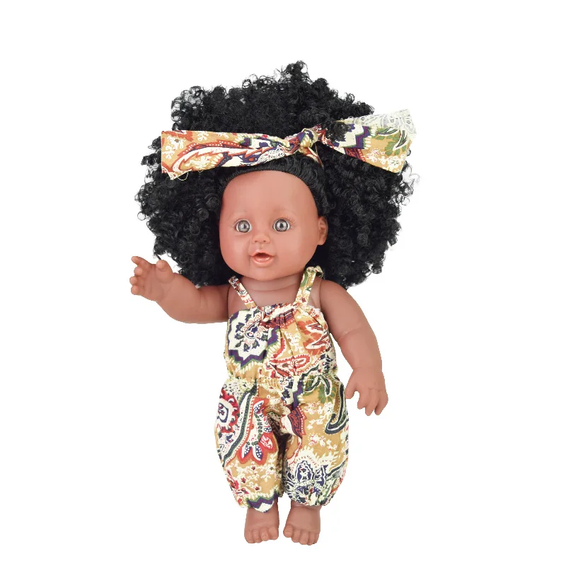 Африканские черные 12 дюймовые куклы для девочек reborn baby boneca corpo inteiro de silicone reborn baby doll реалистичные дети