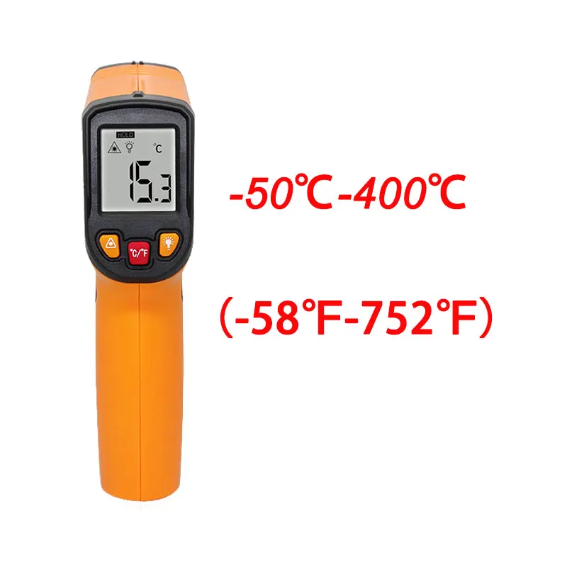 Бесконтактный цифровой лазерный инфракрасный термометр-40~ 400C температурный пирометр ИК лазерный точечный пистолет цифровой C/F выбор - Цвет: yellow 400