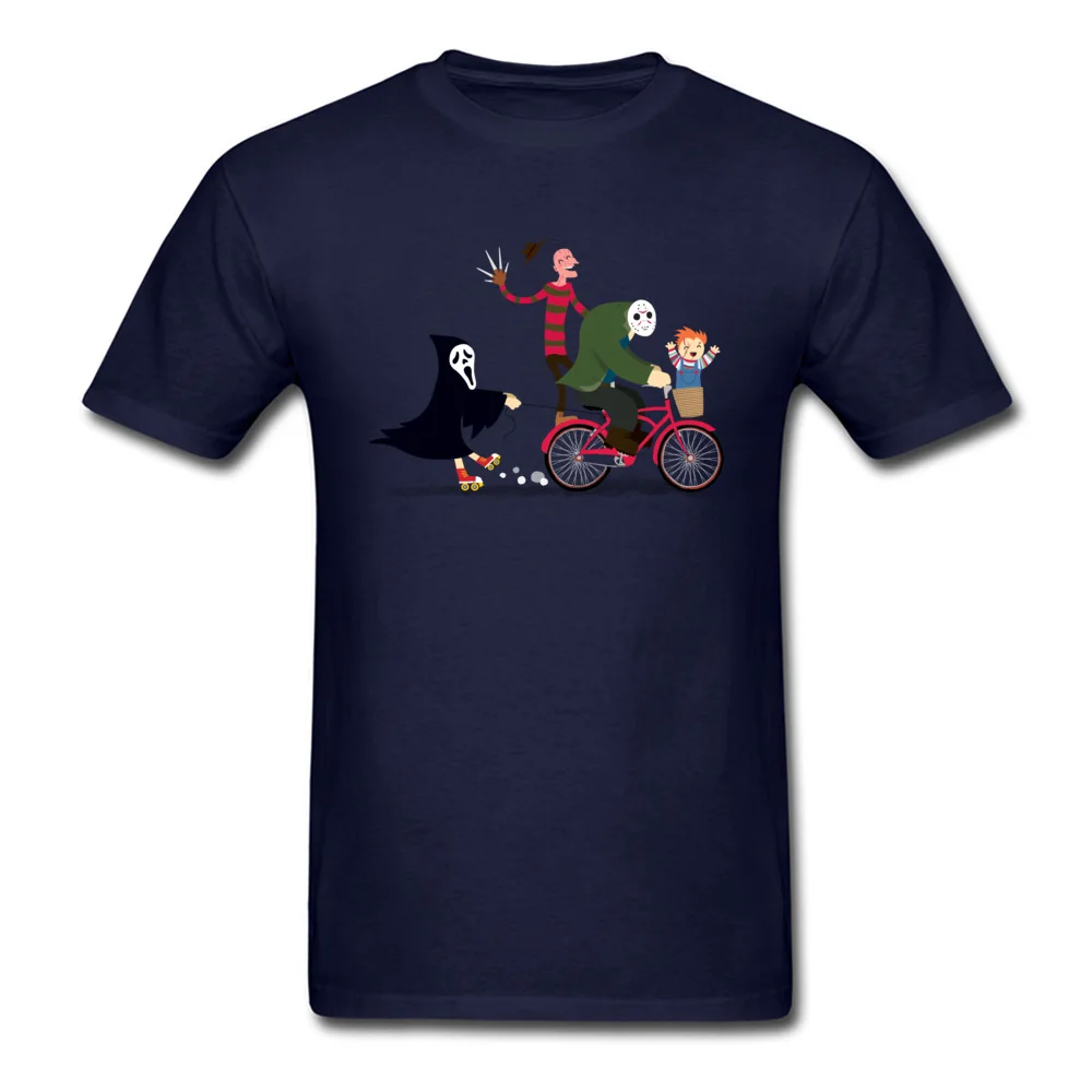Hot Sale Horror Night Off Fashionable Top T-shirts Crewneck 100% Cotton Fabric Men Tops Shirt Tops T Shirt Thanksgiving Day Horror Night Off navy