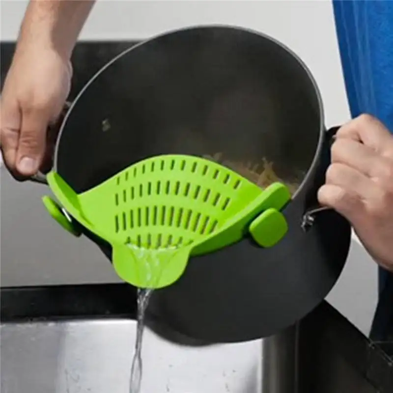 

Kitchen Gadgets Accessories water drainer rice strainer tools foldable silicone colander fruit vegetable washing pot mesh