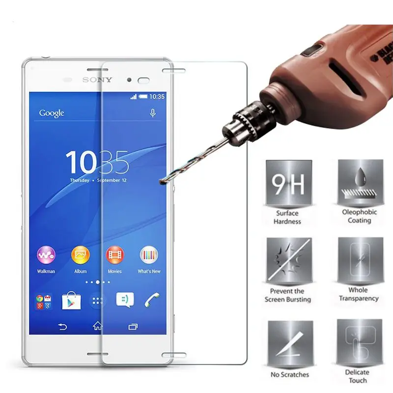 

MRGO Tempered Glass for Sony Xperia Z3 Compact 2.5D Screen Protector 9H Phone Protective Film for Sony Xperia Z3 Tempered Glass