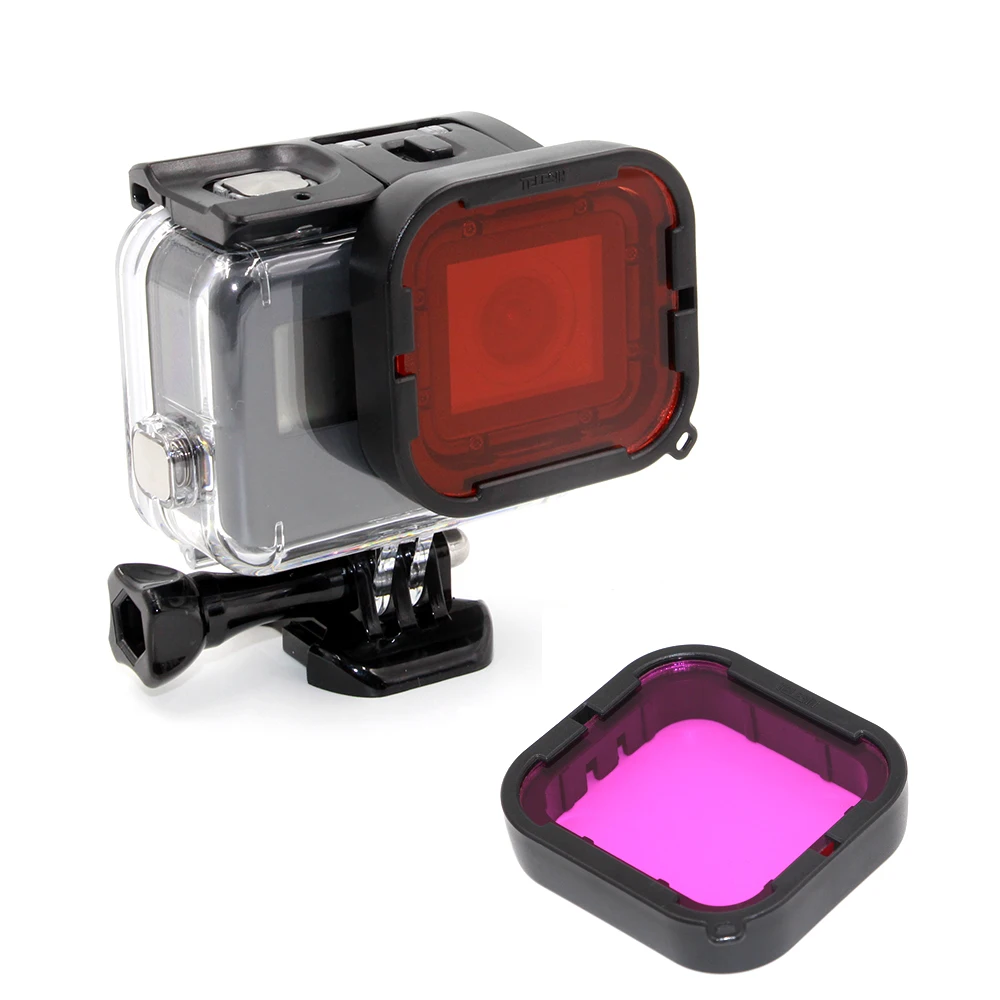 Подводный погружной фильтр поляризационный красный/фиолетовый для GoPro Hero 5 6 7