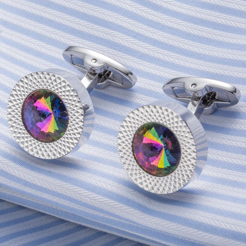 VAGULA круглые запонки с элементами Swarovski защитник подарочные запонки Gemelos Кнопка 671