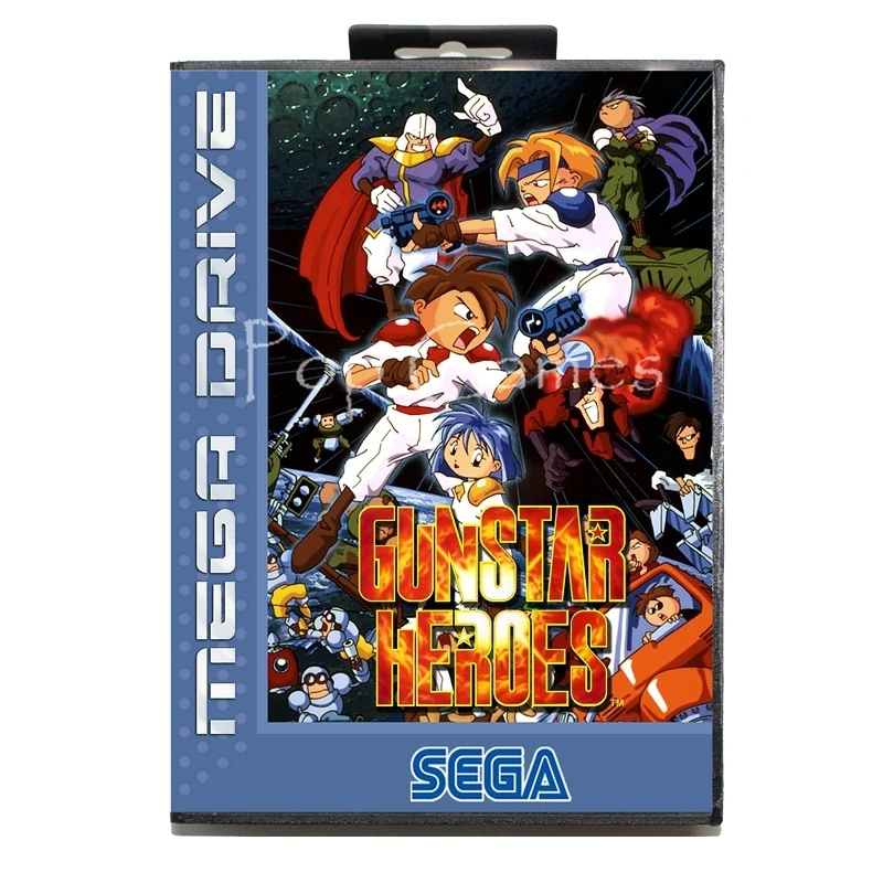 

Gunstar Heroes 2 with Box for 16 bit Sega MD Game Card for Mega Drive for Genesis Video Console