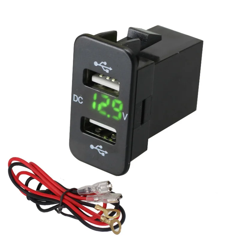 Car Dual Usb Charger For Suzuki sx4 LED Fast Car USB Socket Charger Battery Charger With Voltmeter 5V 4.2A LED Display