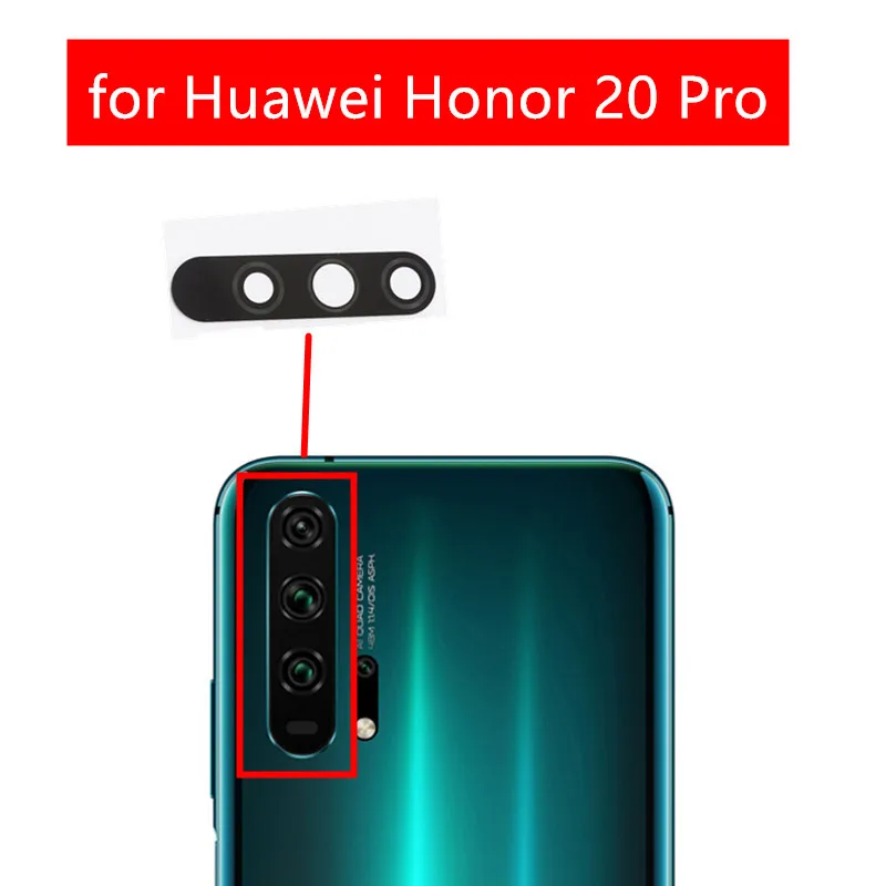 

2pcs for Huawei Honor 20 Pro Camera Glass Lens Back Rear Camera Glass Lens with Glue Replacement Repair Spare Parts