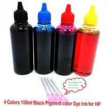 YOTAT 4 цвета 100 мл черный пигмент цветные чернила для HP564 HP364 HP178 862 HP920 HP685 HP655 HP670 940 HP88 HP932 HP950 HP711