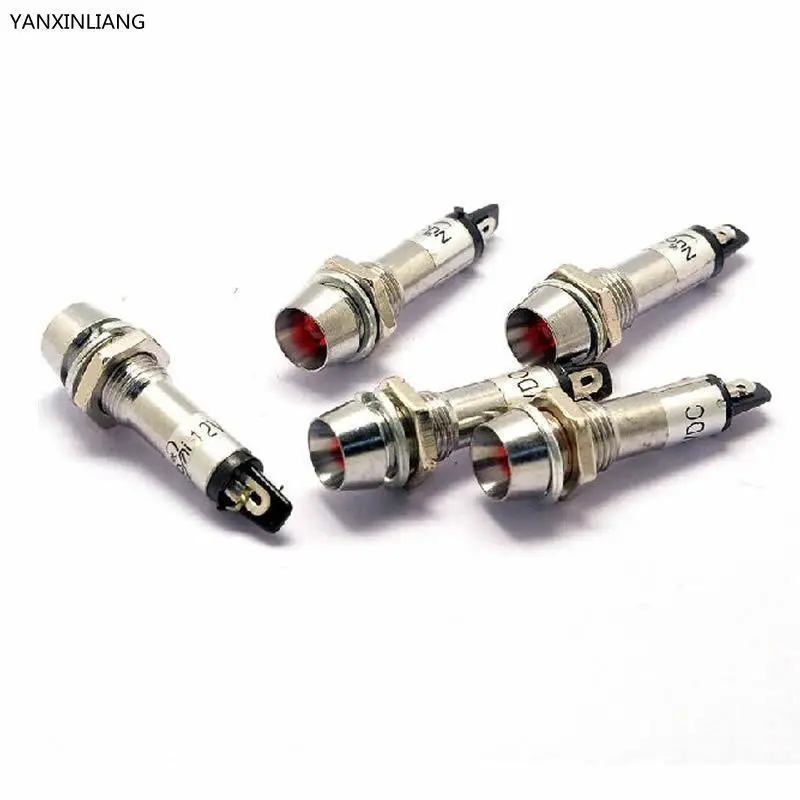 

Power LED indicator lights 12V red light-emitting diode XD8-1 8MM