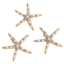 1 шт. модная с кристаллами и жемчугом заколка в виде морской звезды большие стразы заколки для волос головные уборы для женщин девочек заколки для волос аксессуары