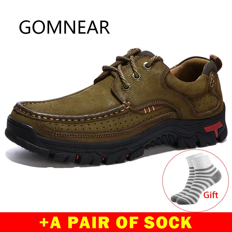 

Мужские кроссовки для активного отдыха gomвозле, дышащие кроссовки из 2019 натуральной кожи, обувь для походов и альпинизма, спортивная обувь большого размера