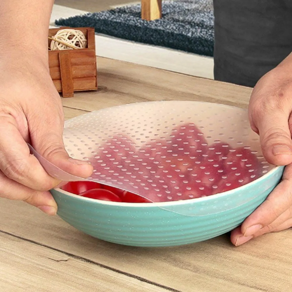 Высококачественная квадратная силиконовая крышка чаши для кухонной утвари, крышка для еды, эластичная крышка