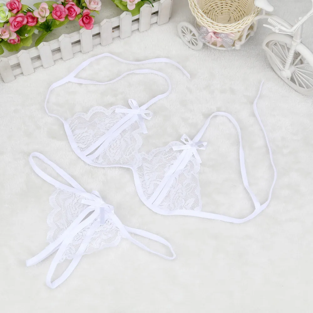 Hot micro bikini lenceria mujer open bra Women Lady Sexy Lingerie Lace Underwear Sleepwear G-string Lingerie jartiyer sexy set