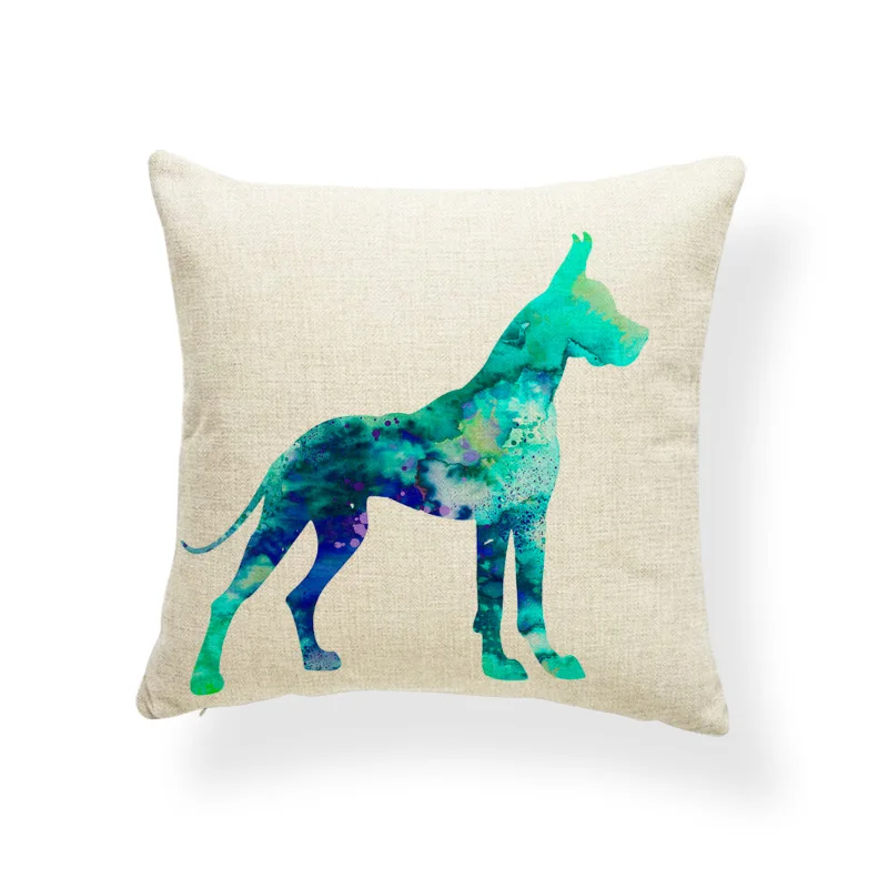 Dropshipping Colorful Greyhound Throw Pillows Great Dane Long