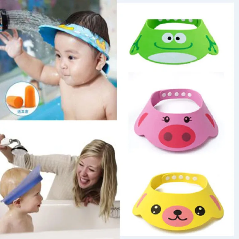 

Infant Toddler Kids Wash Hair Shield Direct Visor Caps Shampoo Bathing Shower Cap For Children Baby Care Lovely Baby Hats