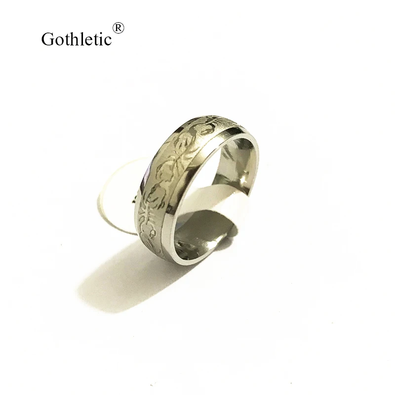 Простые Кольца Gothletic 16/17/18/19/21 мм из текстурированного металла для мужчин и женщин