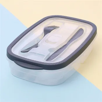 

Plastic Bento Box Meal Storage Food Prep Lunch Box 2 Compartment Reusable Microwavable Containers Home Lunchbox