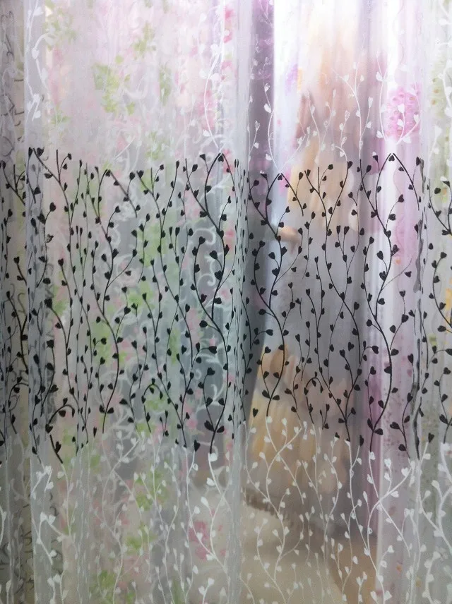CS 76 2018 New Big lotus Curtain fabrics Valance Window Screen Sheer Tulle Gauze For living room Bedroom Study | Дом и сад