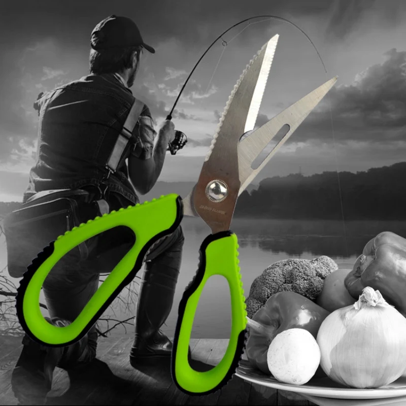 

Stainless Steel Fishing Scissors Multifunctional Household Kitchen Cutter Shears Cooking Meat BBQ Tools Utensil