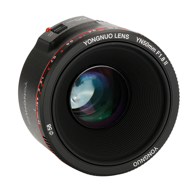 YONGNUO YN50mm F1.8 II фиксированный объектив AF/MF 50 мм II объектив с большой апертурой металлическое Крепление Фокусировочный объектив для Canon 800D 1200D 1300D 77D DSLR