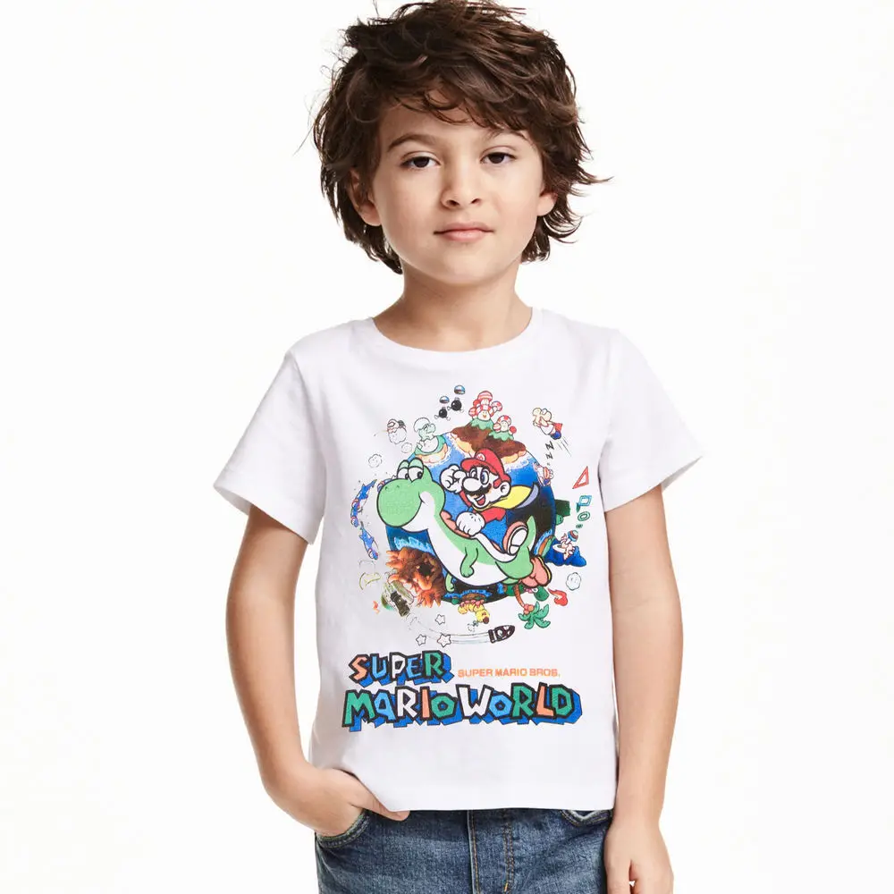 

summer cotton Star Wars Short Sleeve T Shirts Kids 2T-12T New Design Tee Shirts Children Super Mario T Shirt For Boys Girls