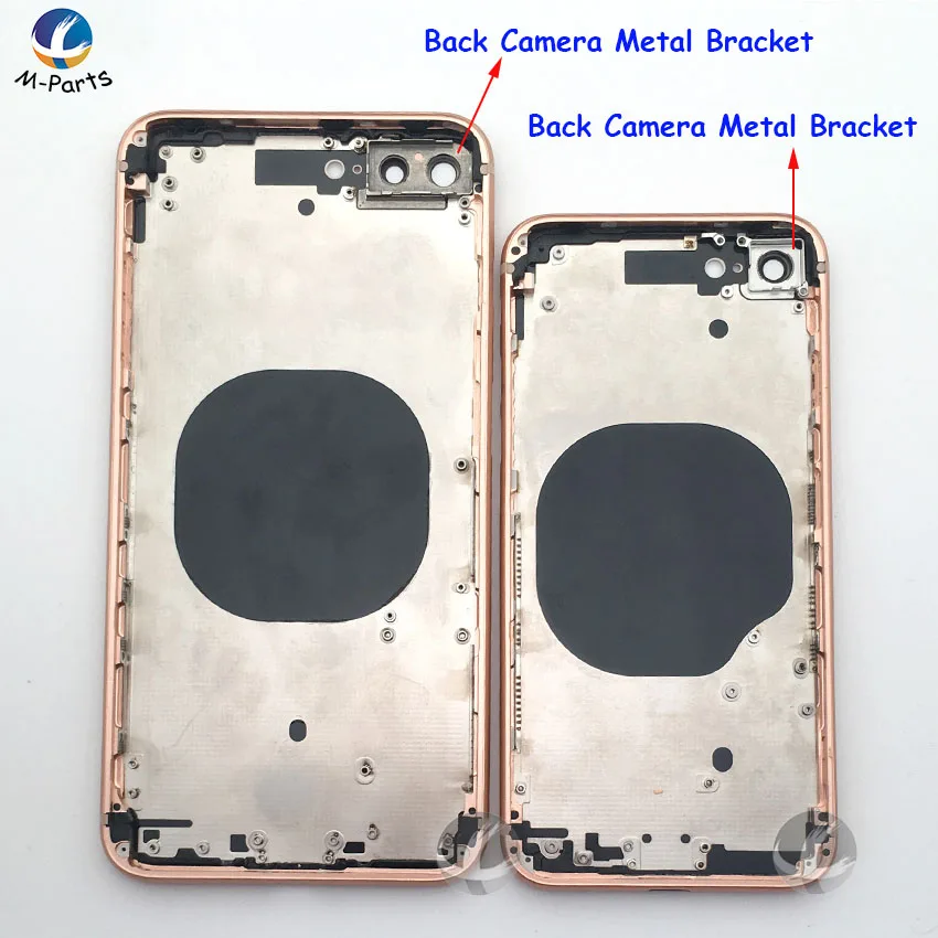 Полный задний корпус+ средняя рамка+ задняя камера объектив для iPhone 8 8Plus X 8G Plus задняя крышка Батарейная дверь шасси+ логотип