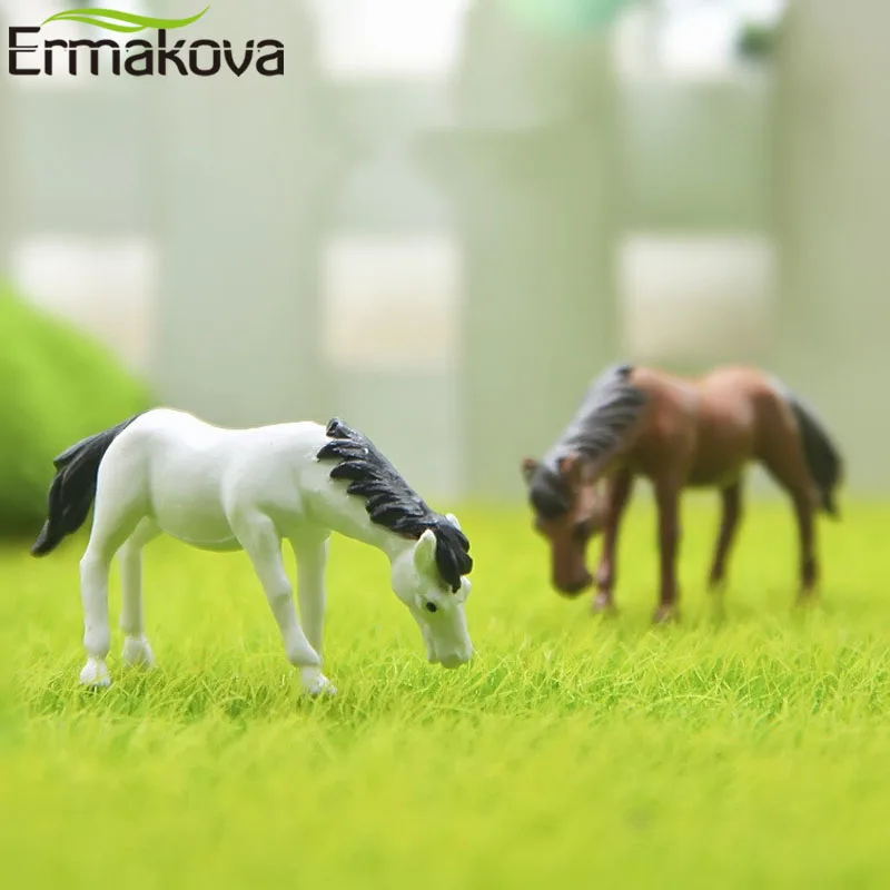ERMAKOVA Смола мини лошадь миниатюрная фигурка животных Лошадь ремесло пейзаж Фея