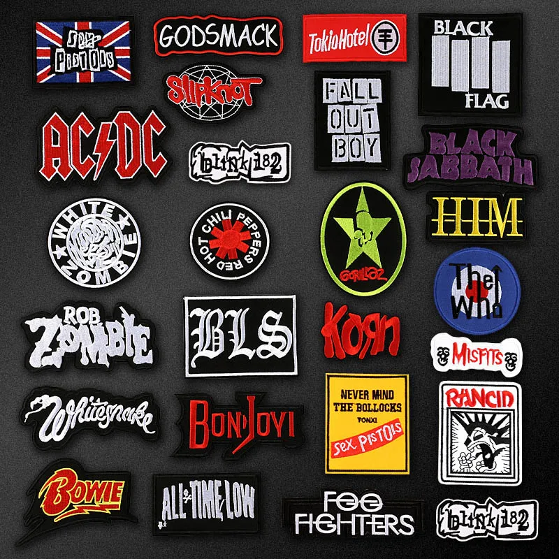 

Band Patch Embroidered Cute Badges Hippie Iron On Kids Patches For Clothes Stickers Badge Rock Music