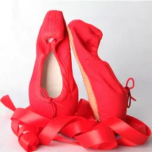 EU30-41danse атласные и парусиновые дешевые телесный красный Zapatos Baile балет Danza Zapatos Baile Mujer Сальса Танцевальная обувь