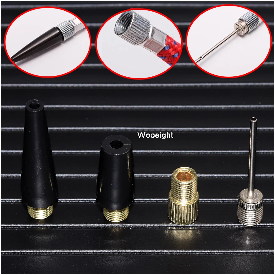 Wooeight 4PcsSet Auto Car Metal Tyre Wheel Tire Air Hose Needles Chuck Inflator Pump Valve Clip Clamp Connector For Ball Tyre Kit (2)
