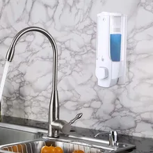 Оригинальная практичная настенная 2-в-1 насоса распределителя мыла большой Ёмкость гель для душа шампунь мыло для рук ящик для хранения Пластик