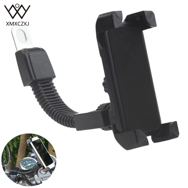  XMXCZKJ Motorcycle Phone Holder 360 Rotate Motorcycle Mobile Phone Mount Holder Handlebar Stand For