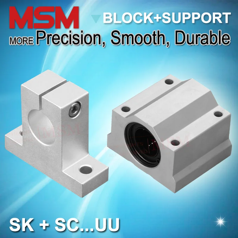 

MSM 4 Sets Linear Bearing Blocks+Shaft Supports SC8UU+SK8/SC10UU+SK10/SC12UU+SK12/SC16UU+SK16/SC20UU+SK20 ...25/30 (mm)