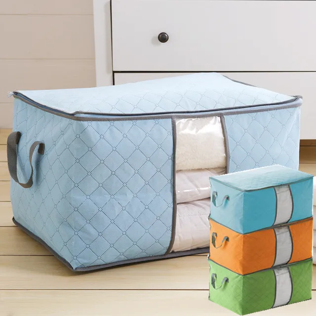 1pcs Portable Folding Bamboo Charcoal Clothing Storage Box Case Non 1pcs Portable Folding Bamboo Charcoal Clothing Storage Box Case Non Woven Pouch Underbed Bag