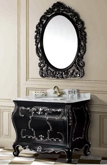 Hot European Style Solid Wood Antique Black Bathroom Vanity Hot European Style Solid Wood Antique Black Bathroom Vanity Cabinet With Silver Stain In Vanities From Home Improvement On Aliexpress