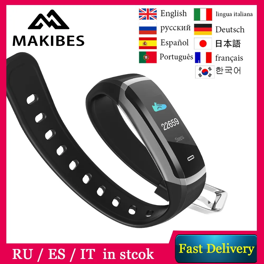 

MAKIBES HR3 Men Women Smart Wristband Color Screen Bracelet Continuous Heart Rate Monitor Fitness Tracker Smart Band for xiaomi