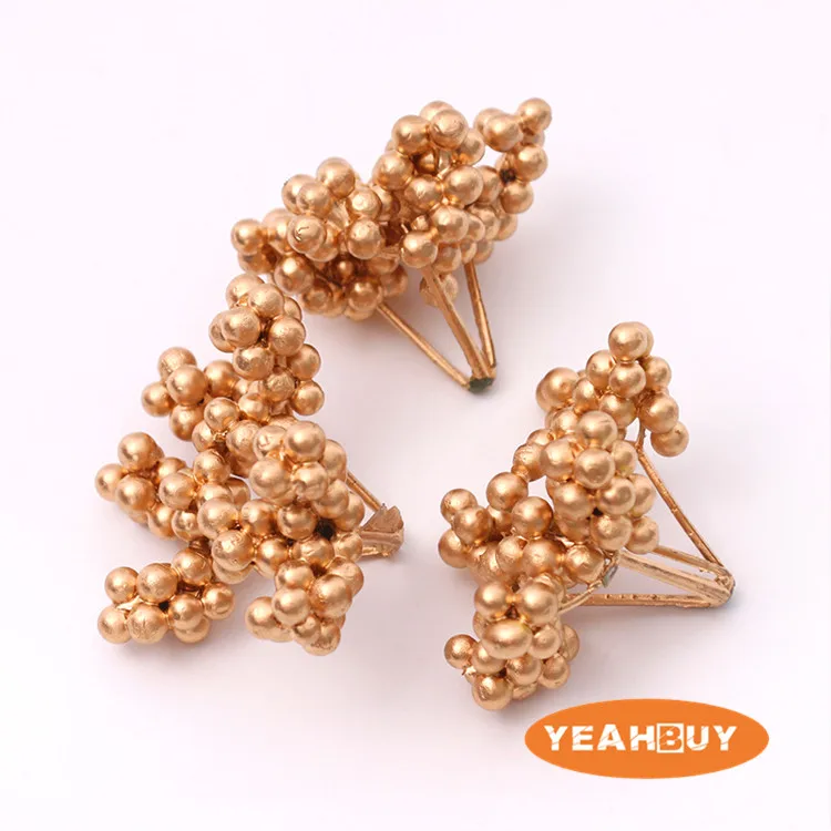 Wholesale 3 Branches Christmas Berry Accessories Xmas Garland Decorations Artificial Flower For Holiday Gifts Free Shipping