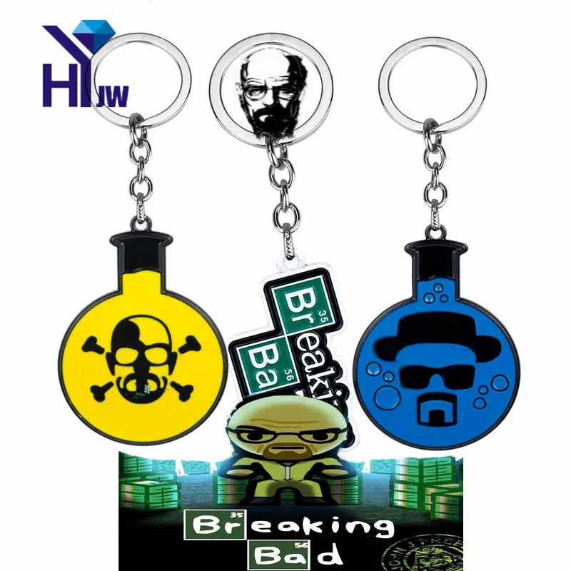 HEYu tv ломающий Bad BA BR брелок с логотипом держатель для ключей Chemucal Symbol Heisenberg маска Walter Косплей Кулон брелоки Chaveiros